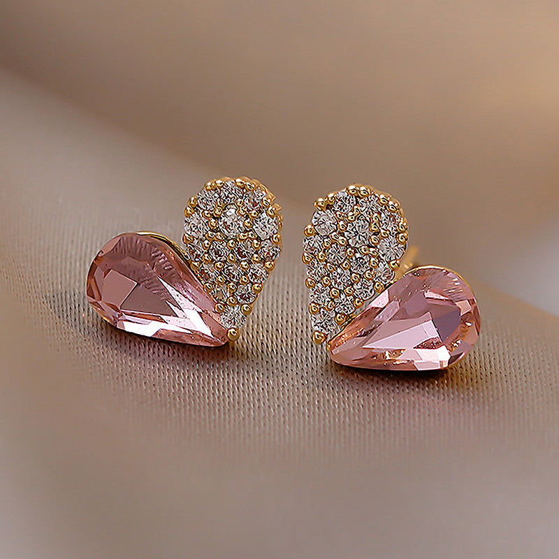 Ins Simple Little Peach Heart Temperament High-end Earrings