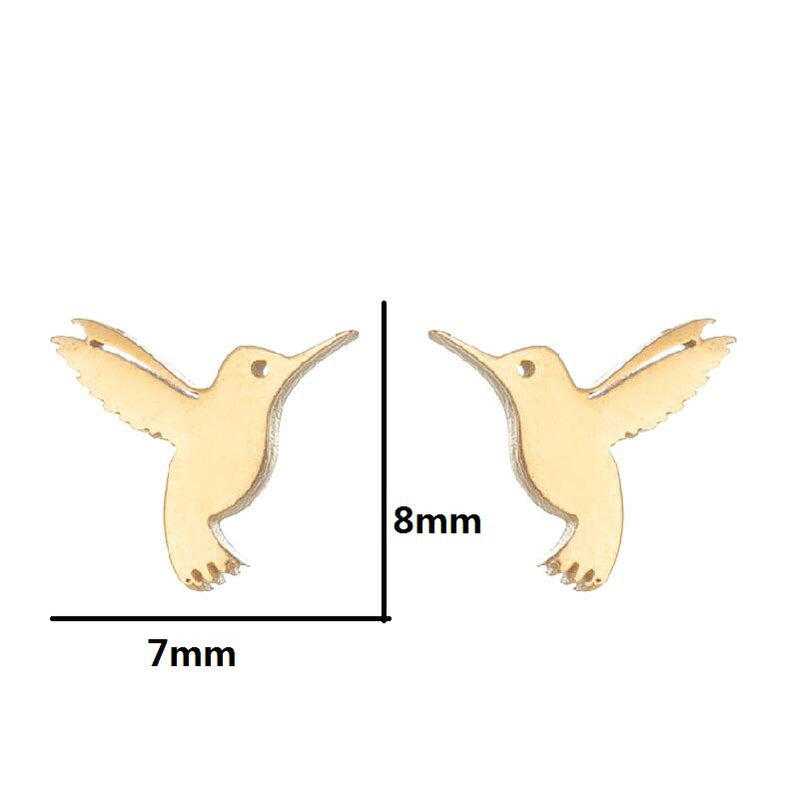 Electroplated Stainless Steel Korean Retro Swan Rabbit Earrings