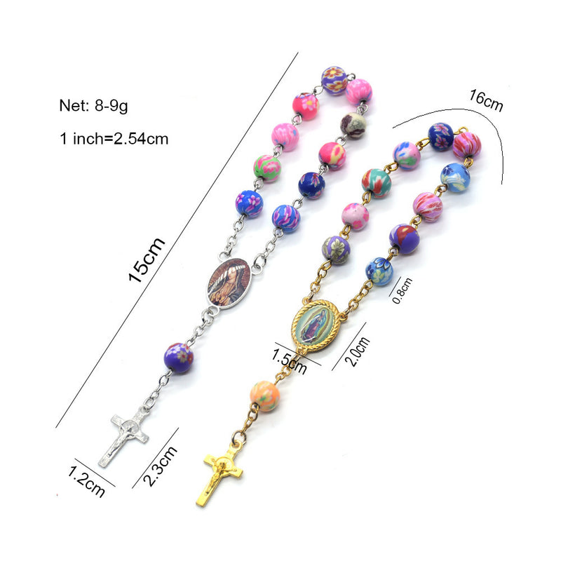 Colored Soft Ceramic Beads Rosary Bracelet Christian