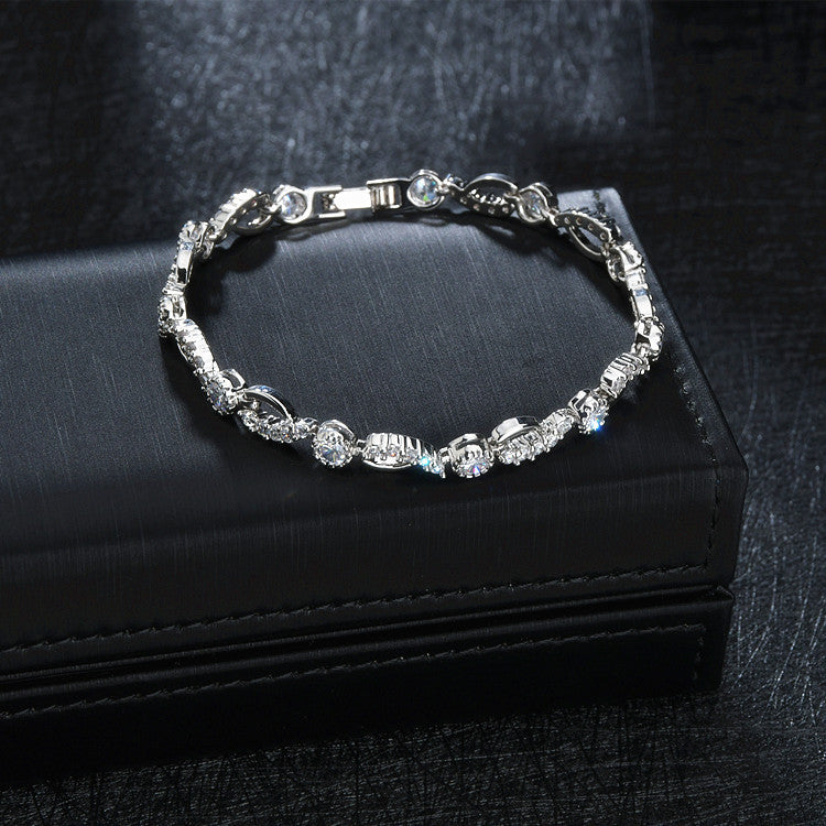 Zircon Inlaid Bracelet Geometric Shape Simple Trendy
