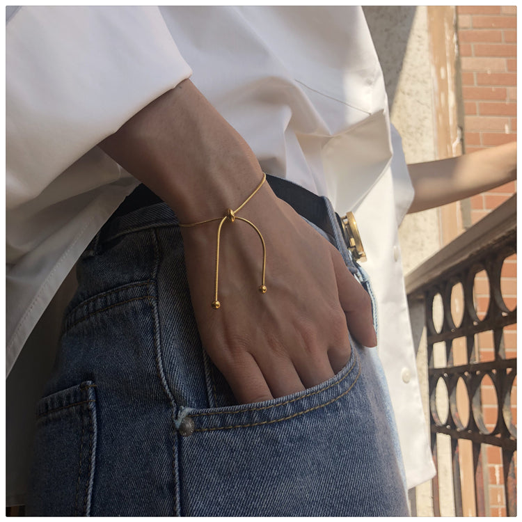 Simple Thin Bracelet For Women And Men Elegant Personality Adjustable Bracelets Silver Color Korean Girls Friendship Jewelry