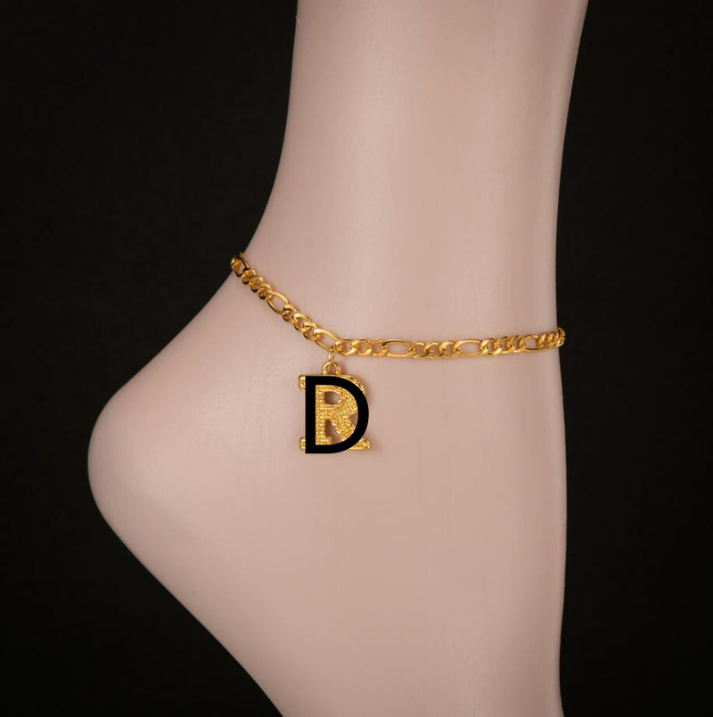 Gold-plated 18K26 English Uppercase Letter Anklet Environmental Protection