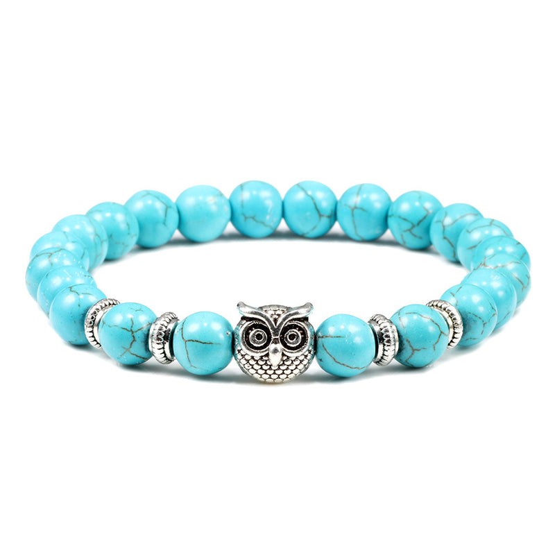 Turquoise Beaded Owl Yoga Bracelet
