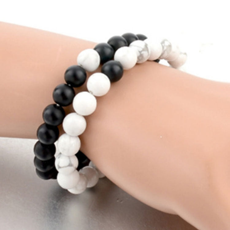 Couple 8mm Black Frosted Bracelet