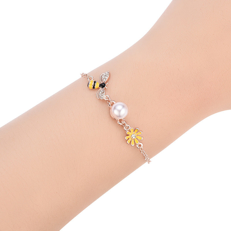 Little Bee Sun Flower Shaped Bracelet Yellow