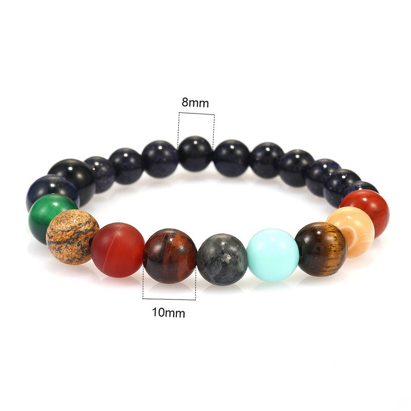 Crystal Agate Natural Stone Bracelet Nine Planets In The Universe