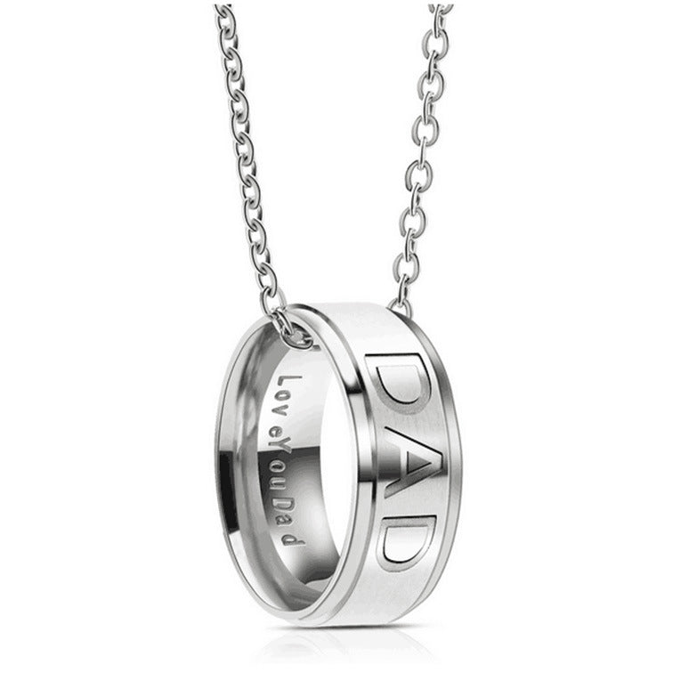 Ornament Ad Mom Ring Titanium Steel Pendant Neck Accessories Detachable Dual-use Jewelry