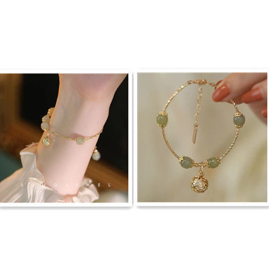 Court Designed Hetian Yu Bell Bracelet