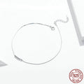 Sterling Silver Anklet Platinum Plated Simple Fashion