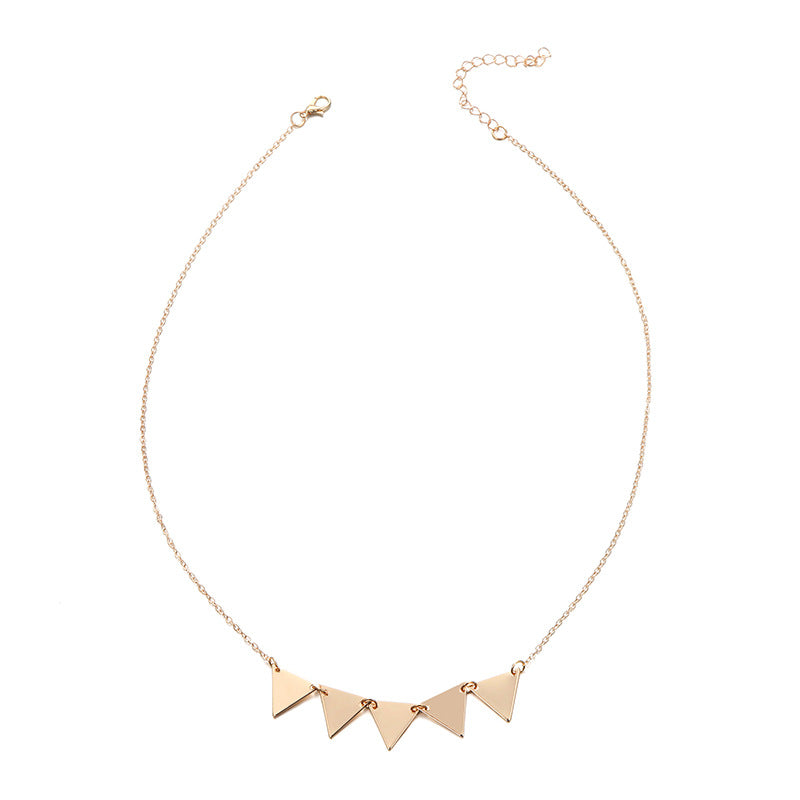 Simple Geometry Splicing Triangle Necklace Temperament