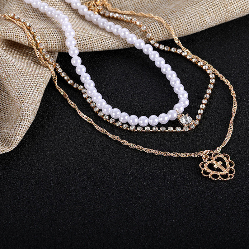 Fashion Creative Hollow Love Cross Necklace