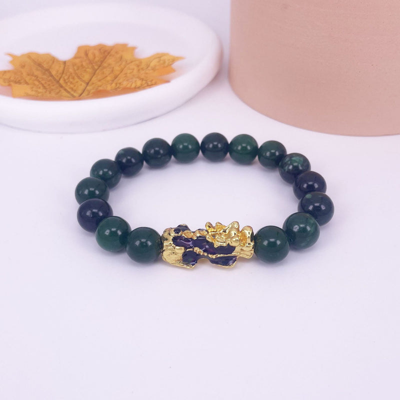 Natural Jade Discolored Pixiu Bracelet Male