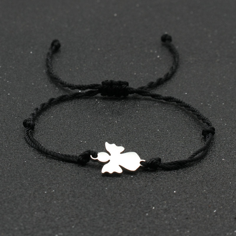 Stainless Steel Little Angel Bracelet Hand Woven Simple Adjustable