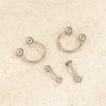 Simple Geometric C-shaped Small Round Ball Ear Bone Clip Trend