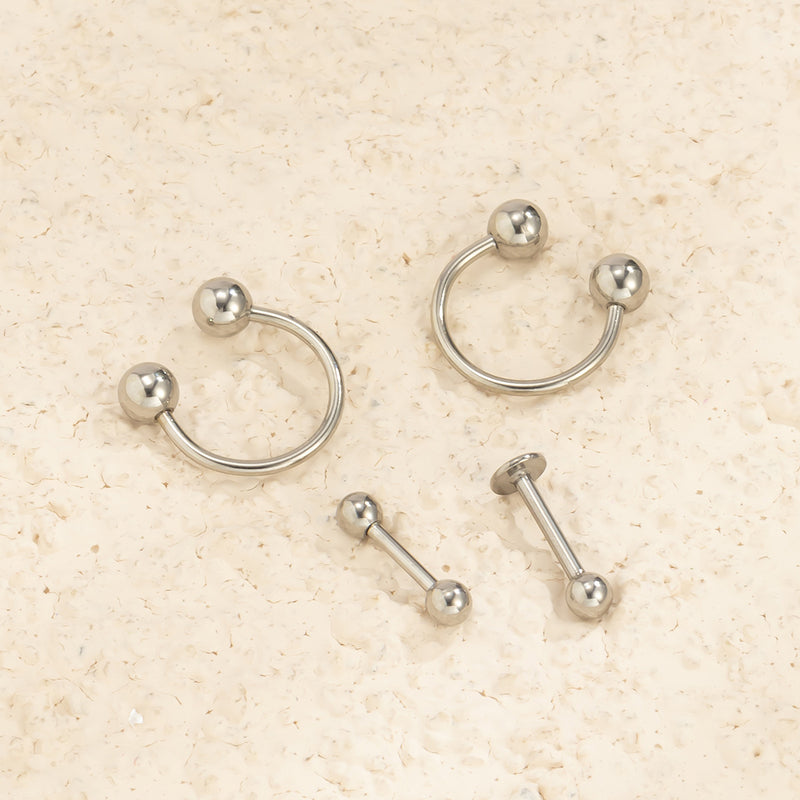 Simple Geometric C-shaped Small Round Ball Ear Bone Clip Trend