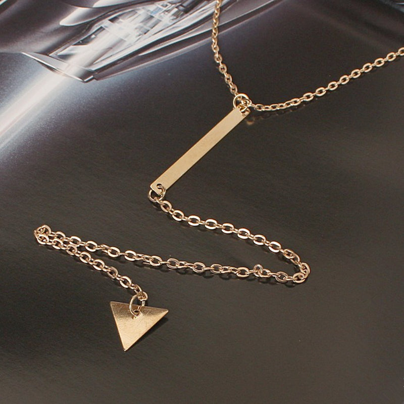 Metal Strip Triangle Necklace