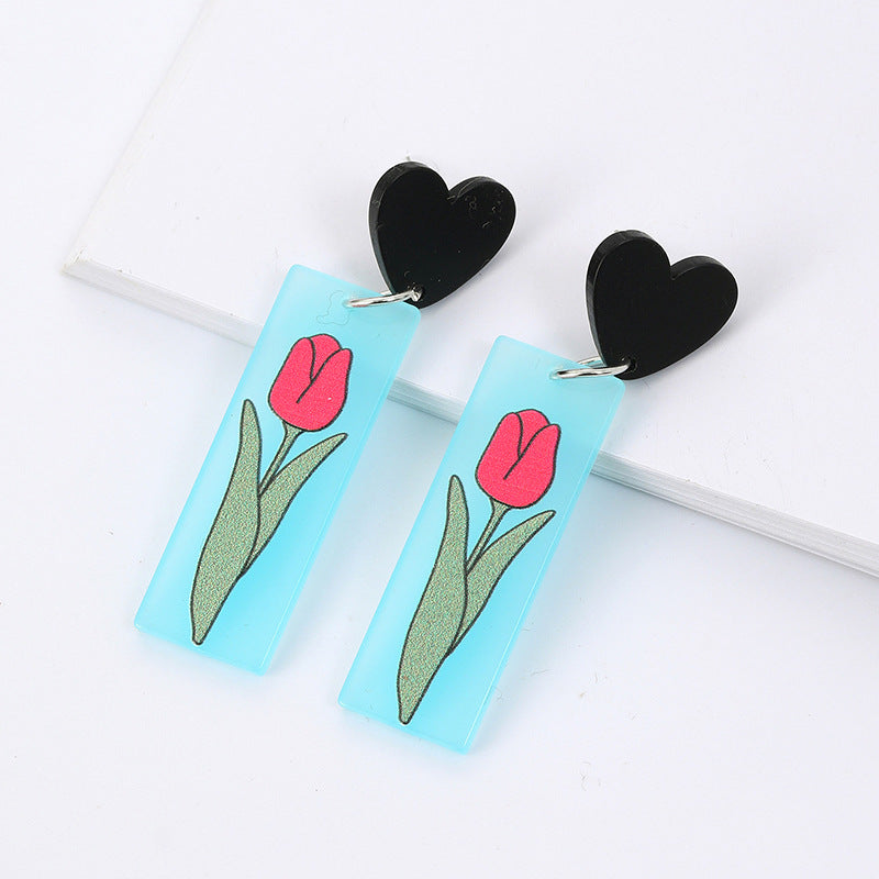 Korean Women's Acrylic Earrings Drop Shape Jewelry