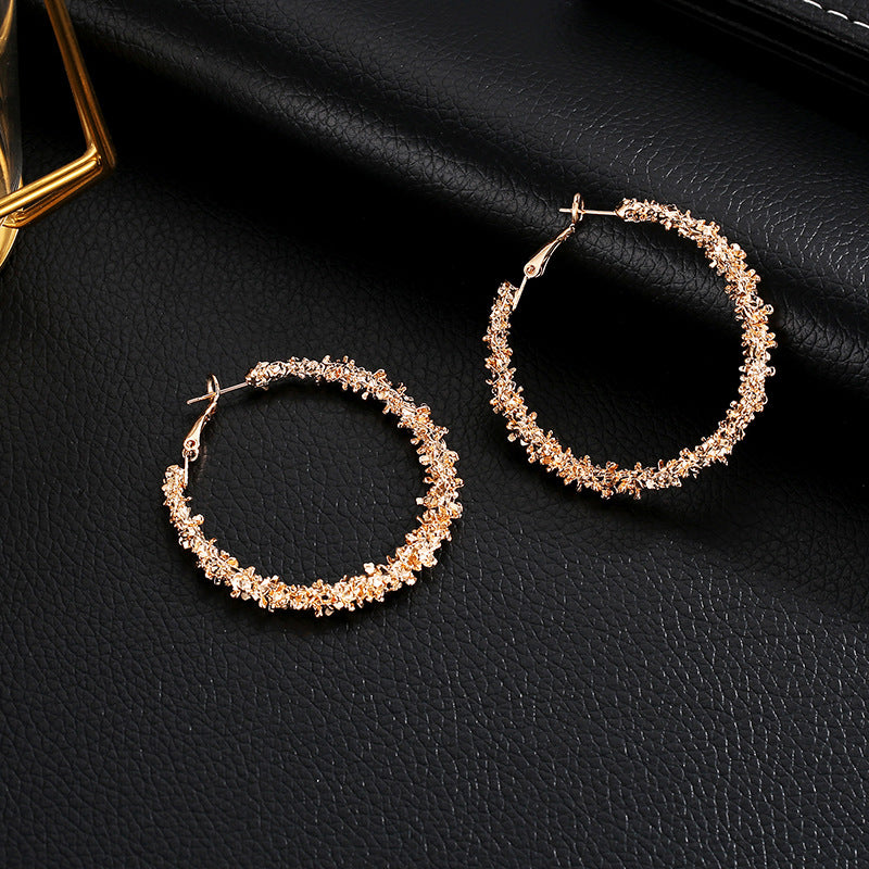 Earrings Simple Irregular Thorny Circle