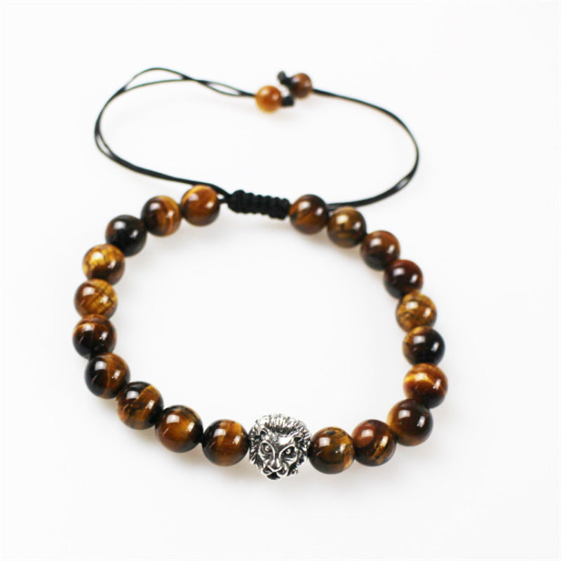 Lava Volcanic Stone Essential Oil Bracelet Leopard Head