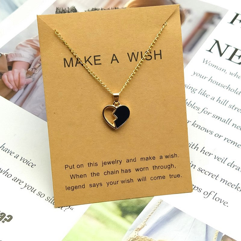 New Peach Heart Pendant Necklace Korean Cute Girl