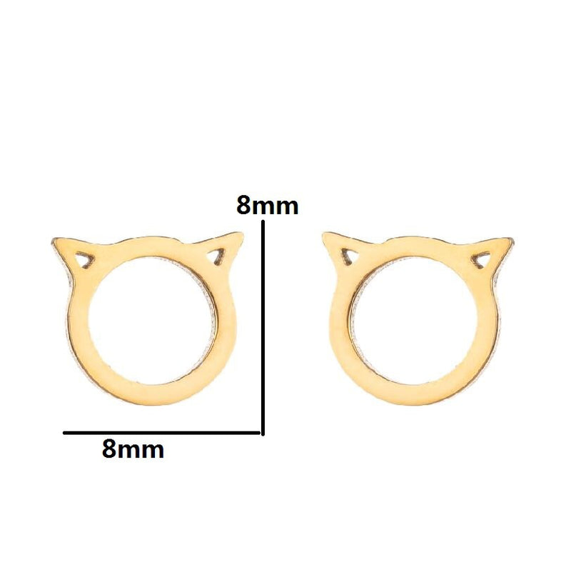 New Style Earrings Stainless Steel Plating Simple Cat Dolphin