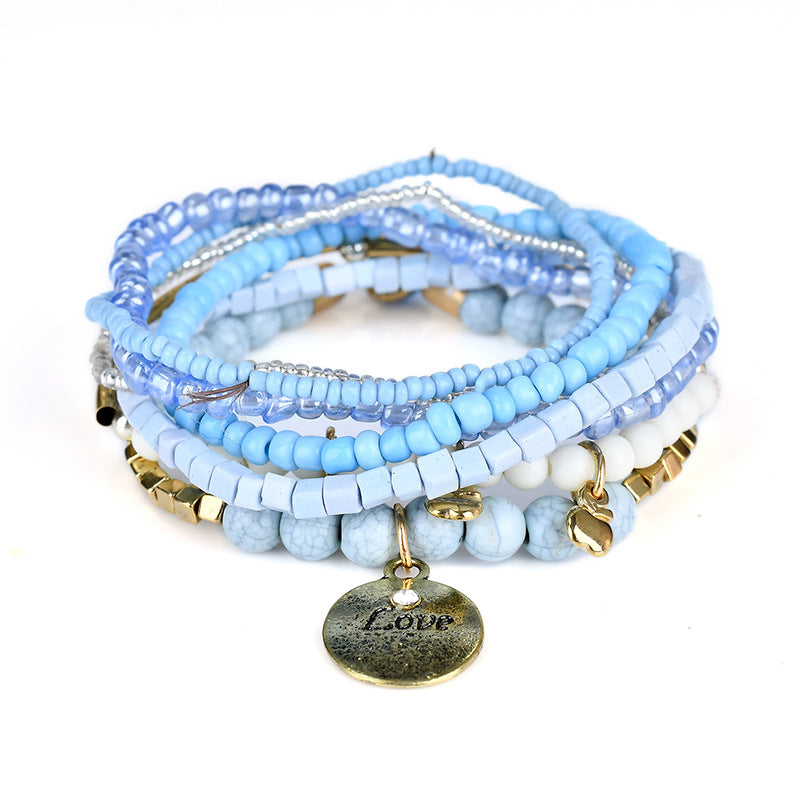 Bohemian Ocean Style Multi-layer Love Beaded Bracelet