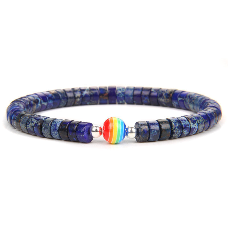 Men's Natural Imperial Stone Spacer Bracelet