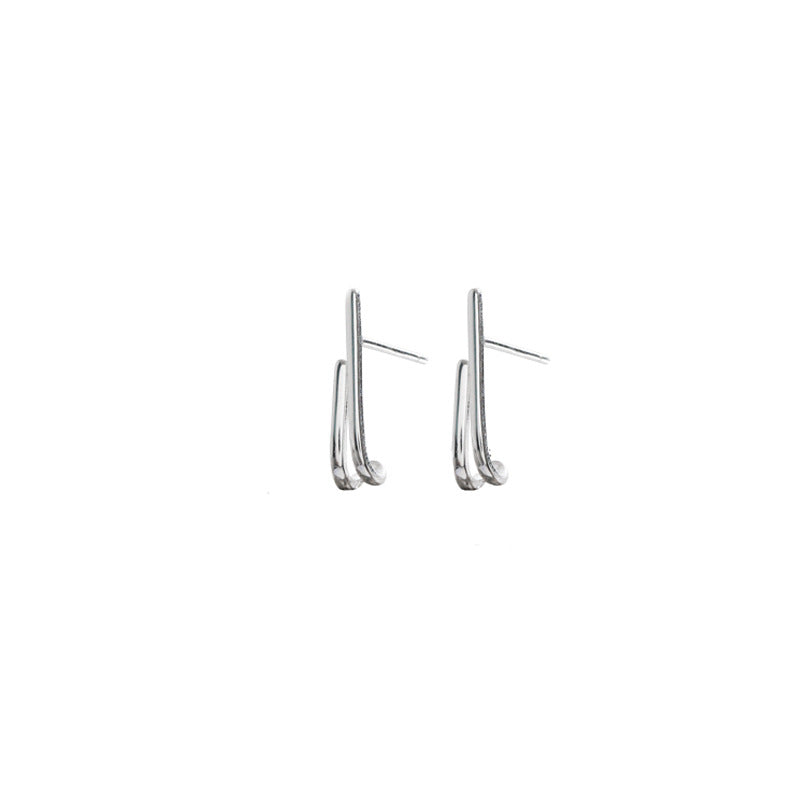 Women's Double Line U-shaped Irregular Earrings Geometric Hook