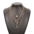 Snake Chain Exaggerated Stacking Necklace With Geometric Micro-inlaid Metal Texture Necklace