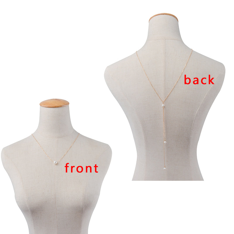 Fashion Elegant Pearl Back Chain Body