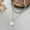 European And American Retro Multi-layer Coin Necklace Clavicle Chain