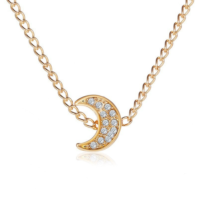 Mori Series All-match Moon Clavicle Chain Pendant Art