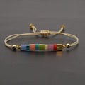 Handmade Jewelry Bohemian Ethnic Friendship Rope Colorful Square Beads Couple Bracelet