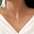 Double-layer Disc Crescent Necklace, A Set Of Five-pointed Star-shaped Pendants, Stacked Crescent Moon Pendants