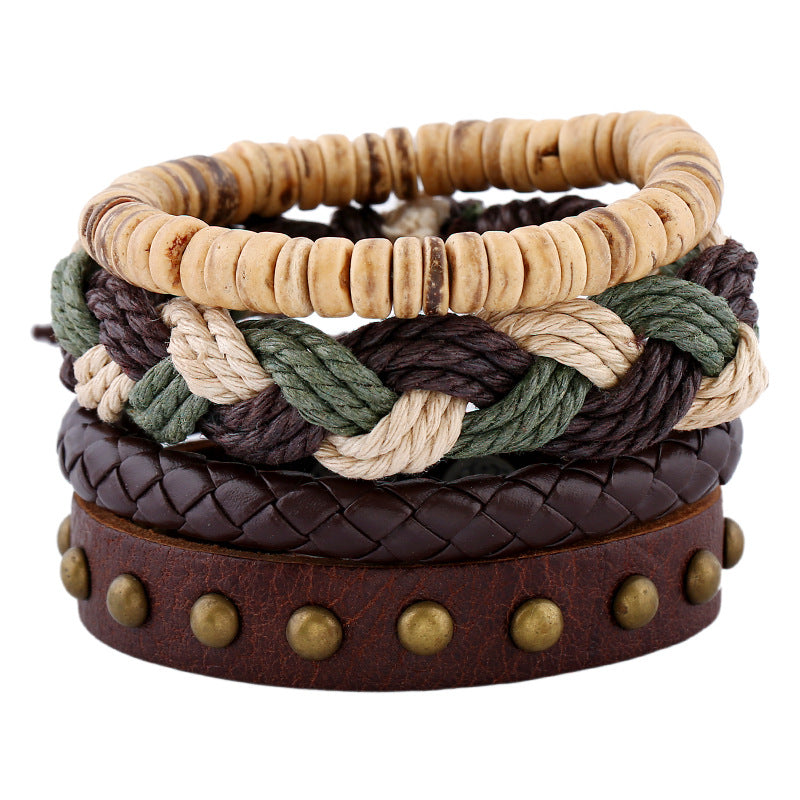 Men's Creative Boho Beaded Leather Bracelet