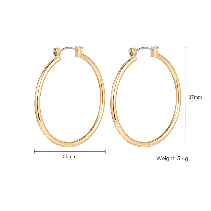 European And American Temperament Ring Gold And Silver Earrings Fashion