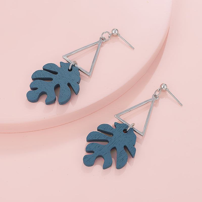 And Simple Leaf Earrings Forest Geometry