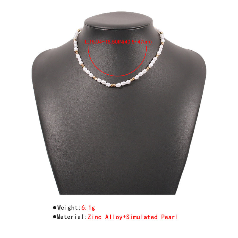 Personality Temperament Imitation Pearl Single Layer Clavicle Chain Women