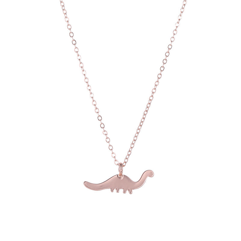 Italian Rose Gold Dinosaur Necklace Fashion Personality Style Alloy Plating