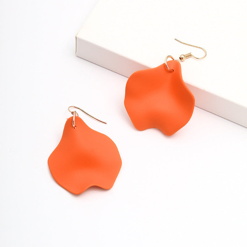 Fashionable Women's Orange Acrylic Earrings Geometric Earrings