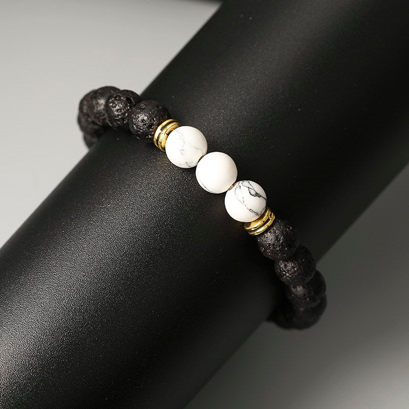 Handmade Multicolor Volcanic Natural Gemstone Beaded Bracelet
