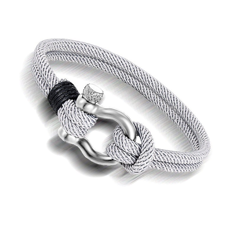 Men's Braided Titanium Steel With Horseshoe Buckle Bracelet