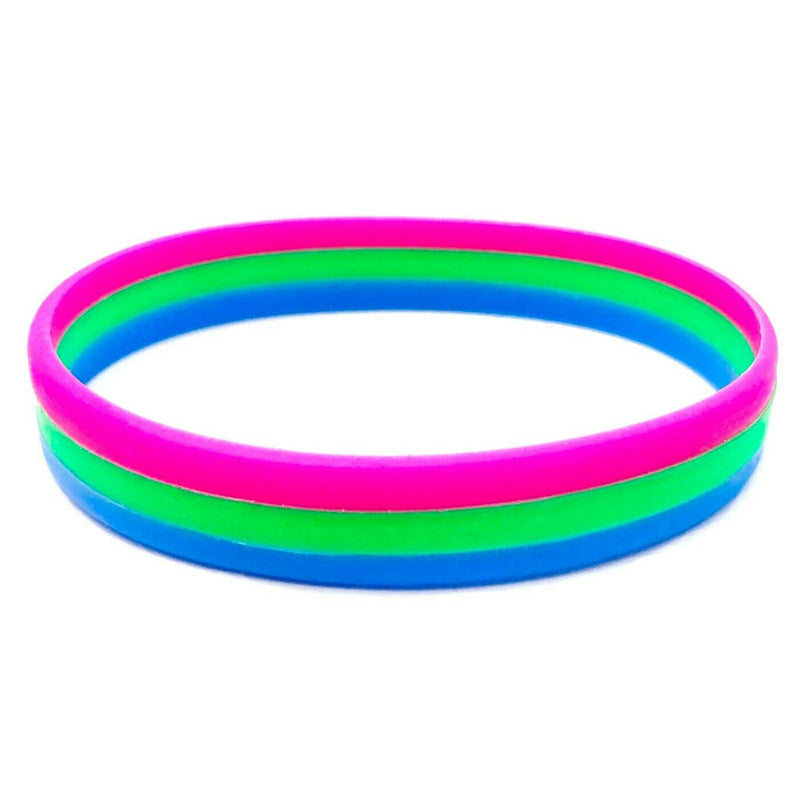 Poly Pride Silicone Rubber Bracelets LGBT Rainbow Silicone Bracelet