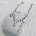 Fashion Double Stitching Full Diamond Butterfly Necklace