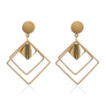 Geometric metal round earrings