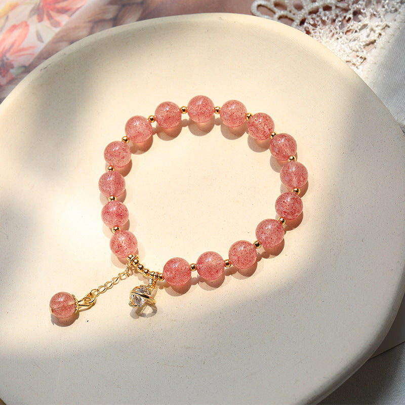 Strawberry Crystal Bracelet Female Trick Peach Blossom Transfer Korean Version Of Natural Crystal