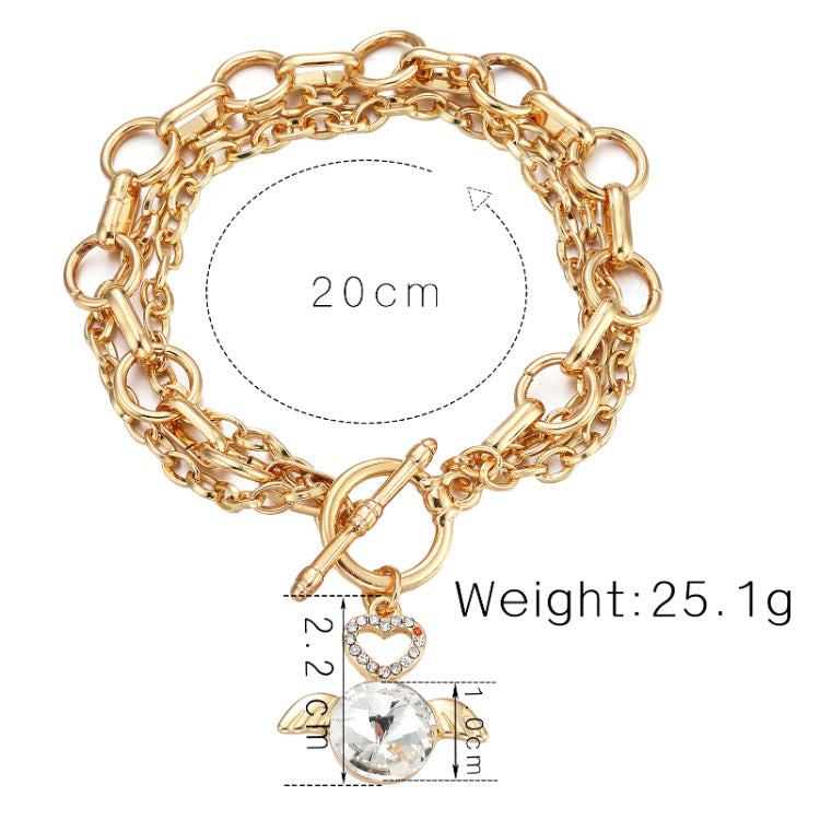 Multi-layer Chain Love Angel Pendant Bracelet