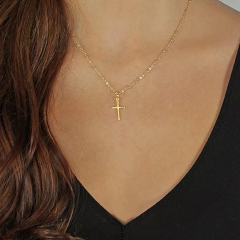 Cross Pendant Creative Simple Stylish Alloy Necklace